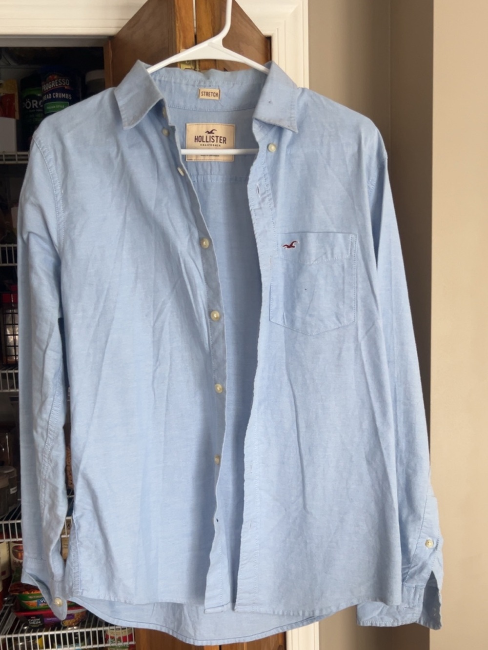 Hollister Men's Pale Blue Button-Down Oxford Shirt